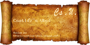 Csatlós Ubul névjegykártya